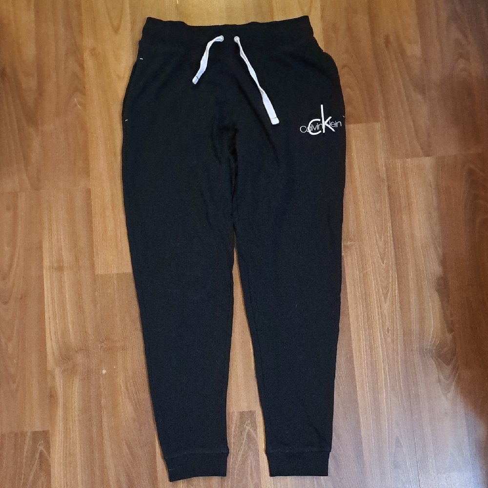 Calvin Klein Black Joggers with White Drawstring